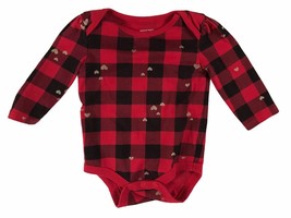 Jumping Beans Softest Bodysuit One-Piece - Size 3 Months - Black/Red Plaid - £5.80 GBP