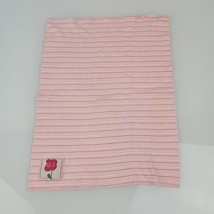 Baby Connection Pink White Stripe Flower Cotton Burp Burb Cloth Security Blanket - £18.77 GBP