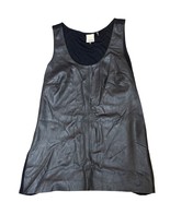 Ecru Womens XS Black Leather Sleeveless Tank Top Lined Goth Grunge Dark ... - $25.72