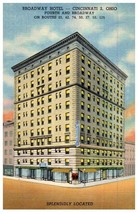 Broadway Hotel Cincinnati Ohio Postcard - £4.12 GBP