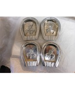 End Of The Trail Horseshoe Shaped Metal Ashtray&#39;s Set of 4 USED - $546.40 MXN