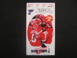 Stanley Cup Champion 2002-03 Detroit Red Wings Ticket Stub Vs St. Louis ... - £2.32 GBP
