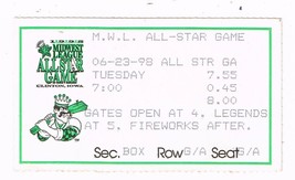 1998 Midwest League All Star Game Ticket Stub Clinton Lumberjacks - £95.16 GBP