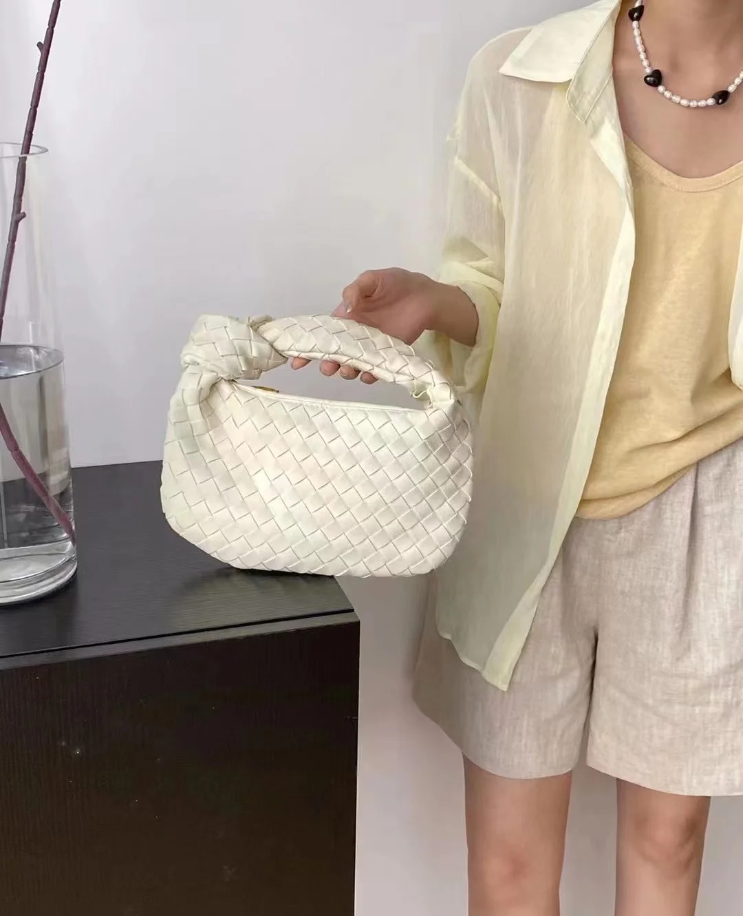 2022 New  Ladies Handbags Handwoven Ladies Bags  High Quality PU Clutches Mini   - £90.18 GBP