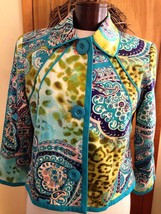 Harve Benard Women&#39;s Blazer Collection Multi Color Print Blazer Size 8 - £23.74 GBP