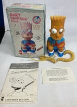 Bart Simpson Telephone, 1990 Columbia Tel-Com W/ Manual &amp; Warranty New I... - $19.79