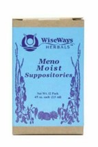 NEW Wise Ways Herbals Meno Moist Suppositories 12 Pack 2.5 gm - $13.81