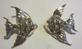 Vintage Rhinestone Angel Fish Brooch Pin - £19.70 GBP