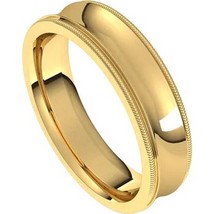 Authenticity Guarantee 
Concave Comfort Fit 5 mm Wedding Band with Milgrain E... - £598.71 GBP+