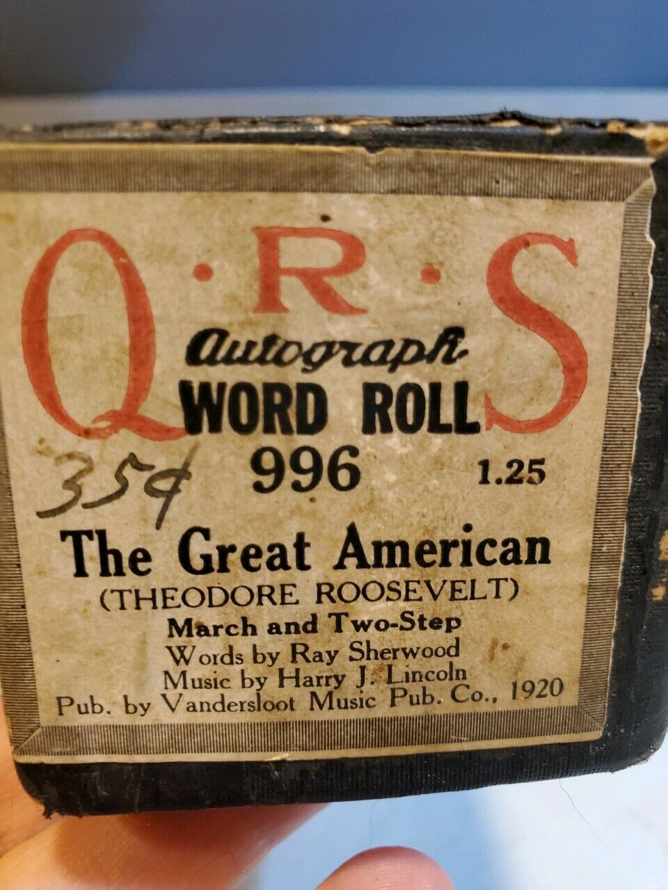 QRS Word Roll 996 The Great American Theodore Roosevelt 1920 Autograph Roll - £7.83 GBP