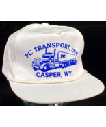 Vtg PC TRANSPORT Hat-Casper WY-Trucker Snapback Cap-Rope Bill-White - $461.09 MXN