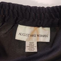 August Max Woman A-Line Midi Skirt Womens Plus 18W Black Side Zip & Slit Pull-On image 3