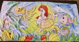 Vintage Mermaid Sea Life 100% Cotton Kids Bath Beach Towel Seahorses 30”... - £11.06 GBP