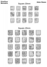 3D Printed Fantastic Plants and Rocks Square Bases Aztec Bases 28mm - 32... - £19.60 GBP+