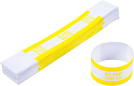 Pack of 100 Currency Band Bundles Self Sealing Currency Straps Bands Money Bill - £7.99 GBP