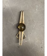 Swank Vintage Jade Stone Tie Clip Gold Tone Metal Emerald Moldavite Anti... - $18.91 CAD