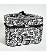 Bella Russo Makeup Bag ~ Black &amp; Cream  Floral Design ~ Zipper Closure w... - $49.11 CAD