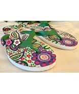 Vera Bradley Flip Flops Thongs Viva la Vera Large 9-10 11680-109 11680-109L - $18.00