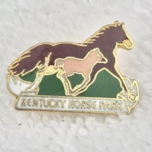 Kentucky Horse Park Pin Vintage Travel Souvenir Metal Gold Tone Enamel - $12.95