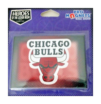 Chicago Bulls NBA Basketball Metal Logo 3.5&quot; Magnet New Old Stock 90&#39;s- Set of 4 - £13.33 GBP