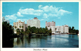 Vtg 1960s Downtown Miami from across the Miami River Florida FL Postcard (D11) - £4.82 GBP