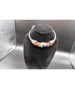 Faux Leather Collar Torque Choker Multi-Colored Bead Necklace - $272.64 MXN