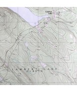 Map Lambert Lake Maine NB USGS 1988 Topographic Geo 1:24000 27x22&quot; TOPO16 - €39,21 EUR