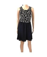 Love 21 Black Floral Embroidered Beaded Sleeveless Keyhole Midi Dress Small - $14.84