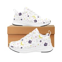 Women&#39;s White Luna Cat Bunny Star Moon Kawaii Anime Alpha Running Shoes - £38.55 GBP