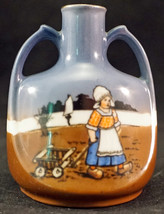 Royal Bayreuth Bavaria Scenic China 2 Handled Vase Dutch Girl with Wagon - $49.99