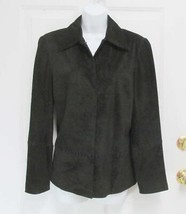 New Sz 10 August Silk Logic Womens Black Soft Suede Snap Close Short Coat Jacket - £13.62 GBP