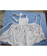 Vintage 1980s Handmade Child Toddler Apron Girls Purple polka dots - $96.46 MXN