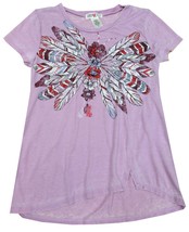 Kandy Kiss Big Girls (7-16) Feathers and Flowers Graphic-Print T-Shirt Mauve Mis - £22.82 GBP