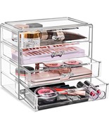 Acrylic Cosmetics Jewelry and Makeup Organizer Storage Case with 4 Large... - £39.17 GBP