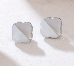 14k White Gold Finish 925 Sterling Silver MOP Studs Earrings Jewelry for... - $975.75 MXN