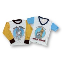 VTG 70s Star Wars Ringer Movie Promo T Shirt Graphic R2-D2 Sz S 8-10 YO ... - £46.59 GBP
