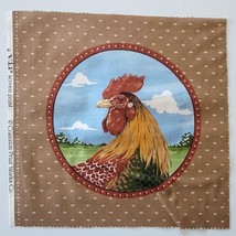 Rooster Quilting Craft Sewing Pillow Panel 9&quot; x 9&quot; Cranston Screen Print Vintage - £5.52 GBP