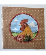 Rooster Quilting Craft Sewing Pillow Panel 9&quot; x 9&quot; Cranston Screen Print... - £5.44 GBP