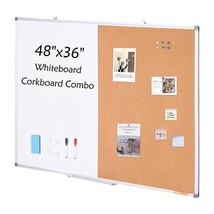 VEVOR 48&quot;x 36&quot; Whiteboard &amp; Cork Board Combo with Aluminum Frame Bulletin Board  - £279.40 GBP