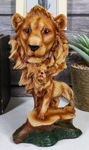 Ebros African Safari Lion Bust Statue 9"H Lion King Pride Rock Faux Wood... - $30.99