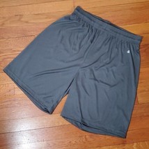 Badger Sport Shorts Size XL Drawstring Moisture Wick Grey Soccer Basketball - £13.93 GBP