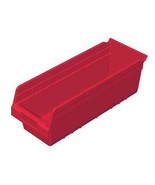 Akro-Mils 30098Red Shelf Storage Bin, Red, Plastic, 17 7/8 In L X 6 5/8 ... - £22.71 GBP