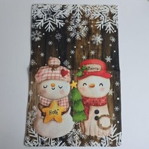 Winter Christmas Garden Yard Flag 12x18 Inch Snowman Couple Snowflakes B... - $9.88