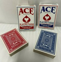 2 Decks ACE Authentic Standard Face Playing Cards Red And Blue - £7.95 GBP