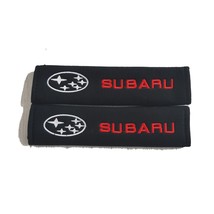 Universal Subaru Embroidered Logo Car Seat Belt Cover Seatbelt Shoulder Pad 2 pc - £10.21 GBP