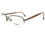 Gold &amp; Wood Brille Rahmen 366.10 BR4 Brown Gold Rund Halbe Felge 55-17-135 - $186.08