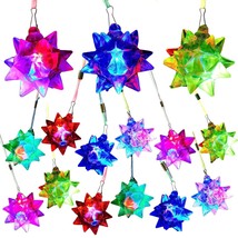 24 Sets Flashing Crystal Star Necklaces, Cute Toy Jewelry With Light Up Pendant, - £30.84 GBP