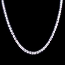 28 CT Brilliant Cur Round Moissanite 14K White Gold Plated Tennis Necklace 22&quot; - £676.91 GBP