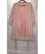 Flora Nikrooz Womens Laced Robe Sleepwear Lounge Wrap S Pink - $61.12 CAD