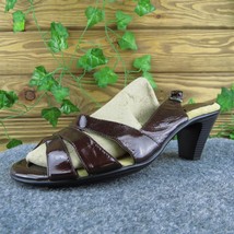 Softspots  Women Slingback Sandal Shoes Brown Patent Leather Size 9 Wide - £23.45 GBP